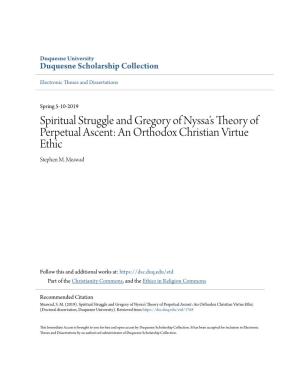 Spiritual Struggle and Gregory of Nyssa's Theory of Perpetual Ascent