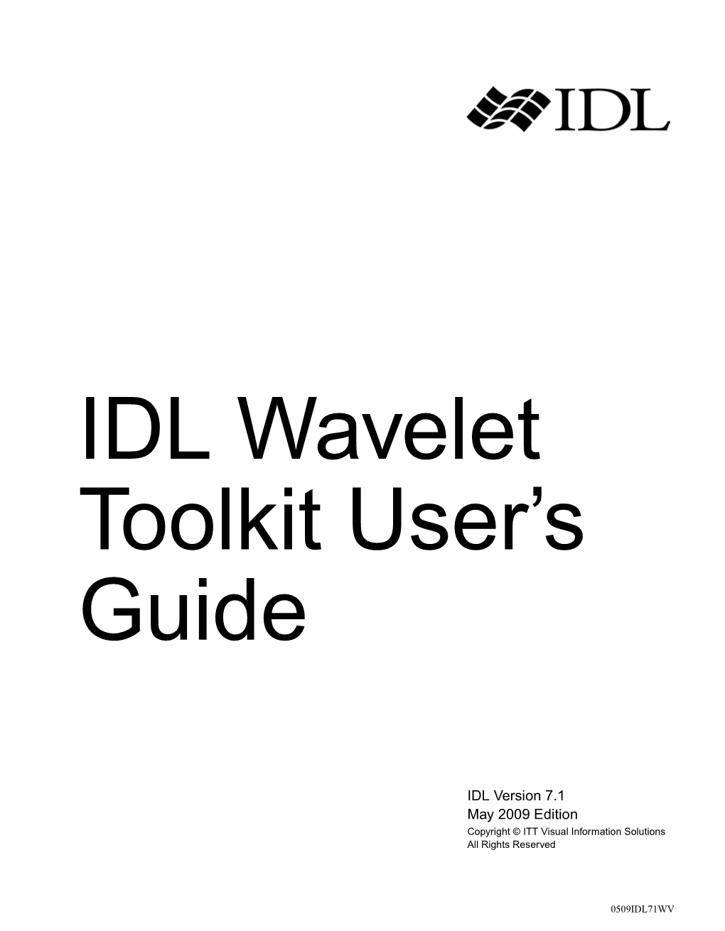 IDL Wavelet Toolkit User's Guide