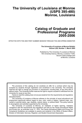 Graduate Catalog); 3