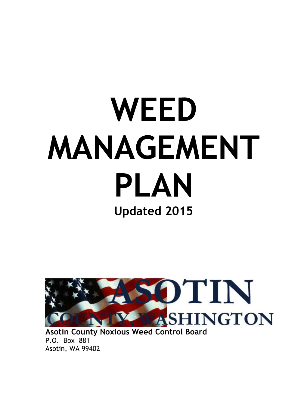 Asotin County Noxious Weed Control Board