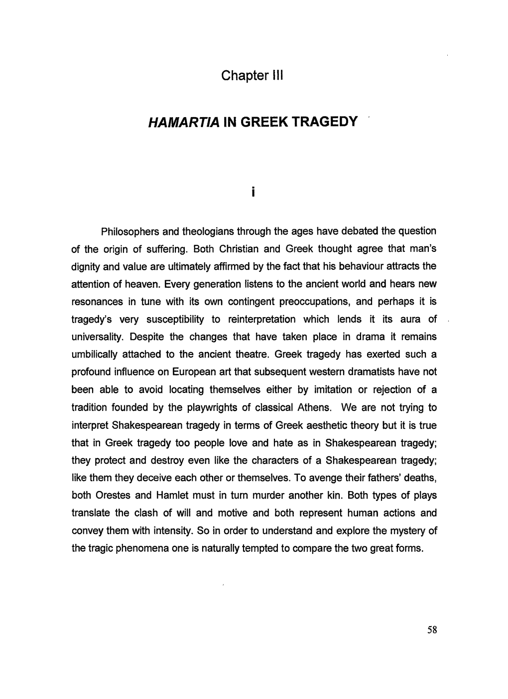 Hamartia in Greek Tragedy