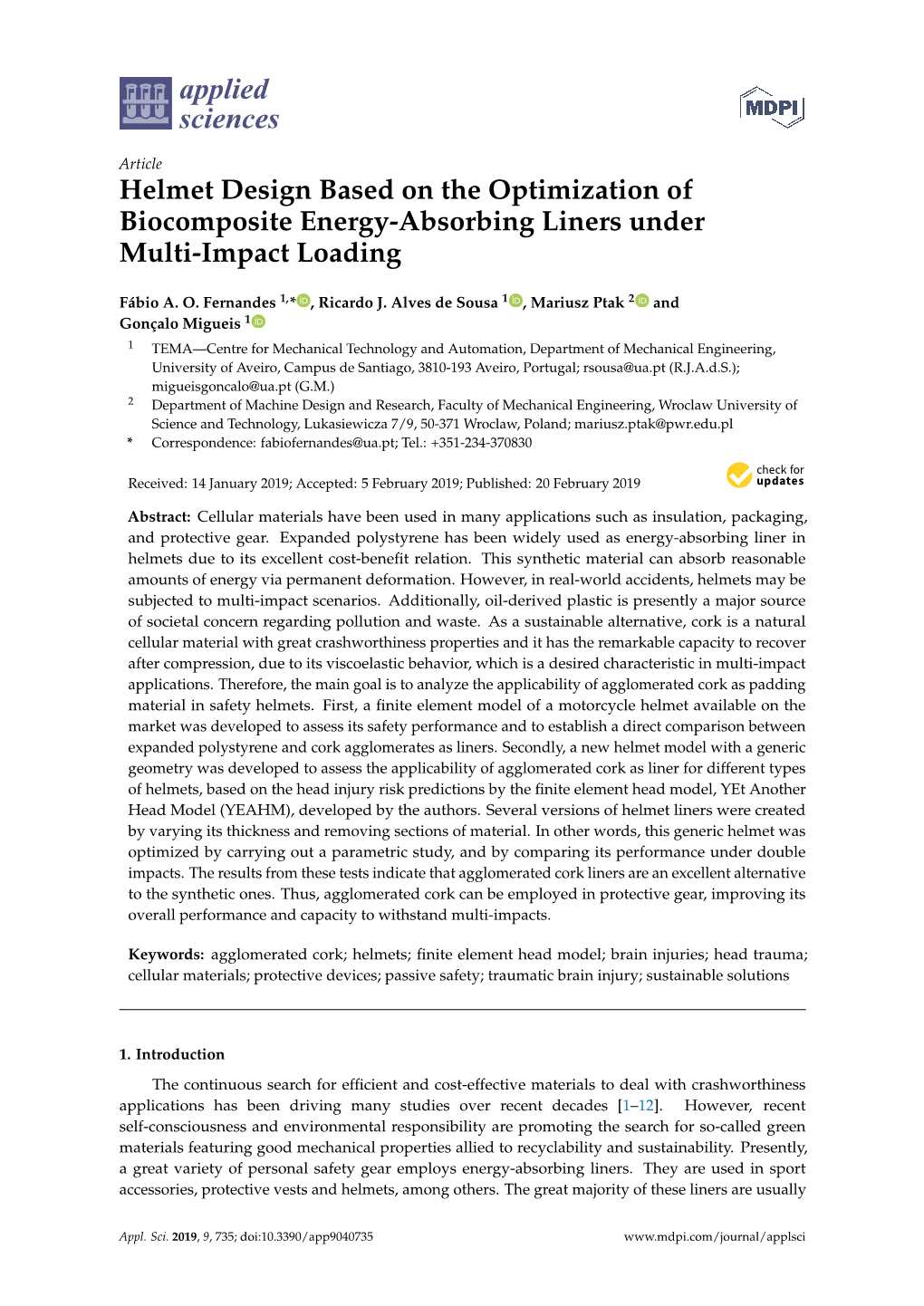 Helmet Design Based on the Optimization of Biocomposite Energy-Absorbing Liners Under Multi-Impact Loading