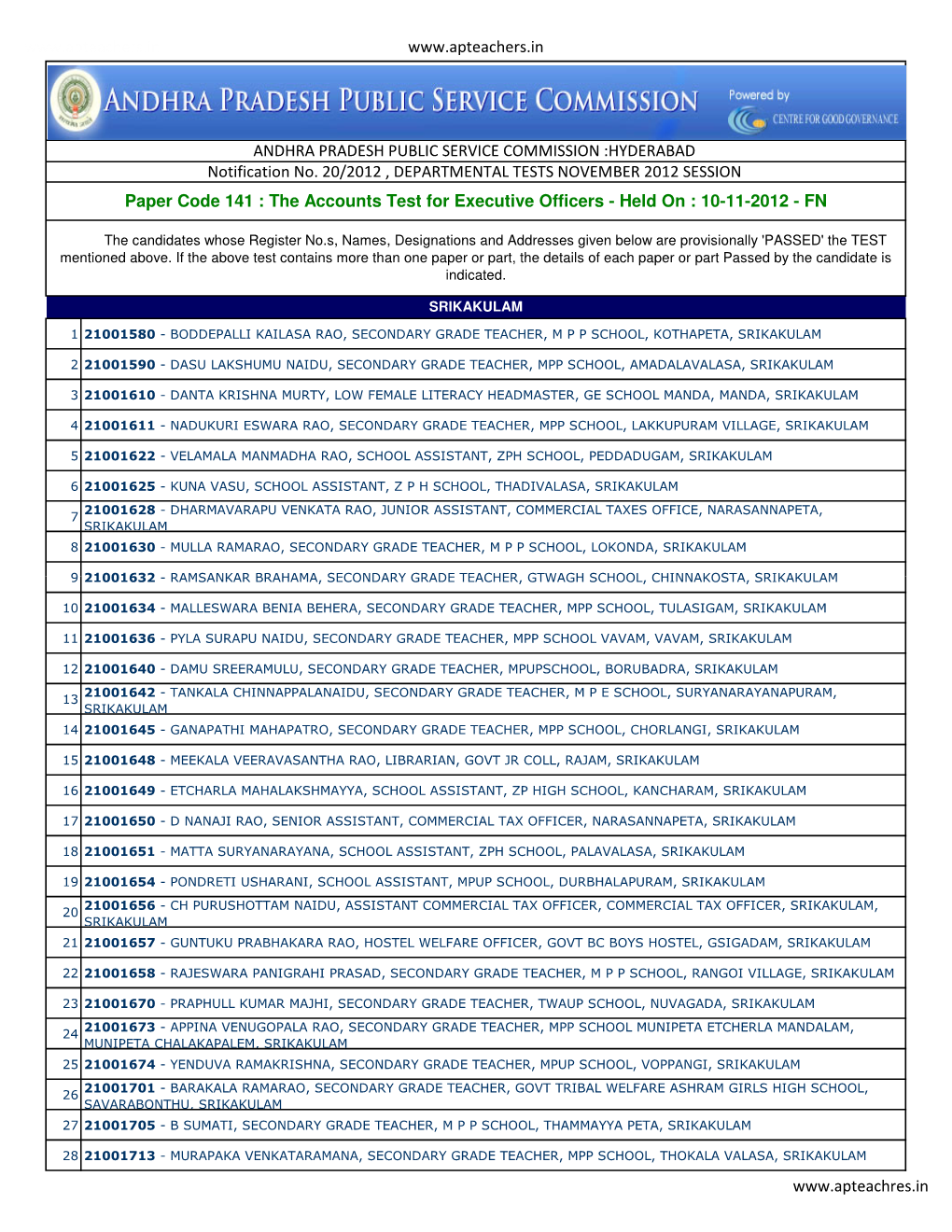 Dept Test May 2013