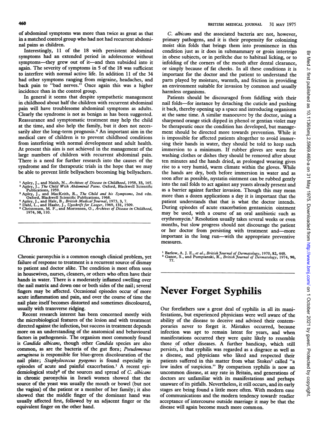 Chronic Paronychia Measures