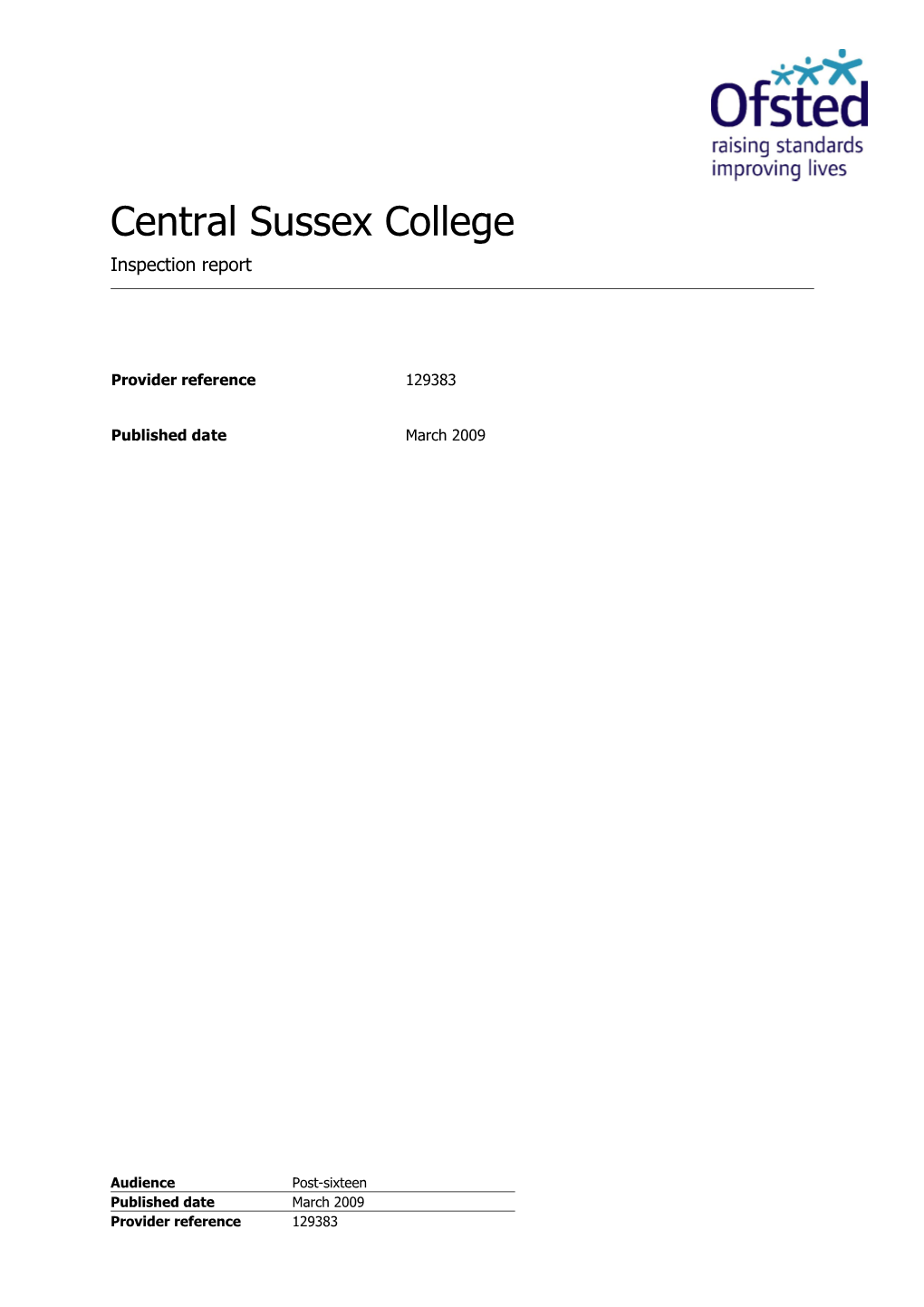 Central Sussex College Inspection Report