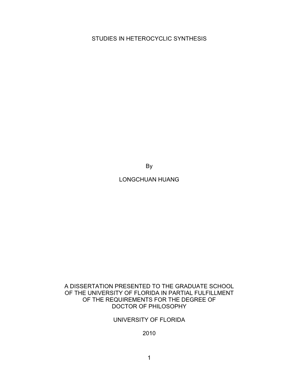 University of Florida Thesis Or Dissertation Formatting