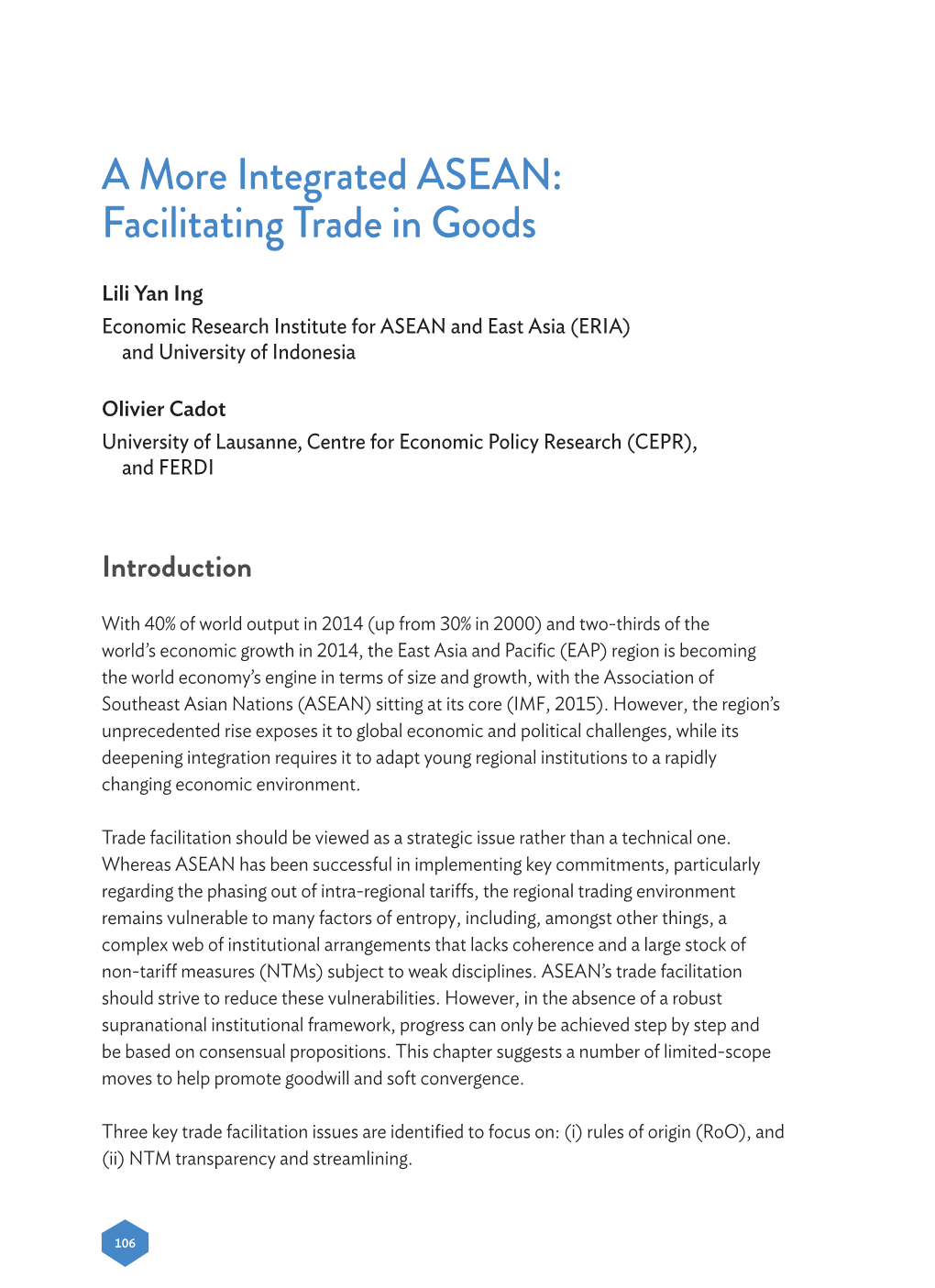 Facilitating Trade in Goods