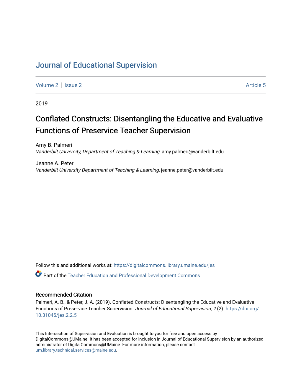 Conflated Constructs: Disentangling the Educative and Evaluative Functions of Preservice Teacher Supervision