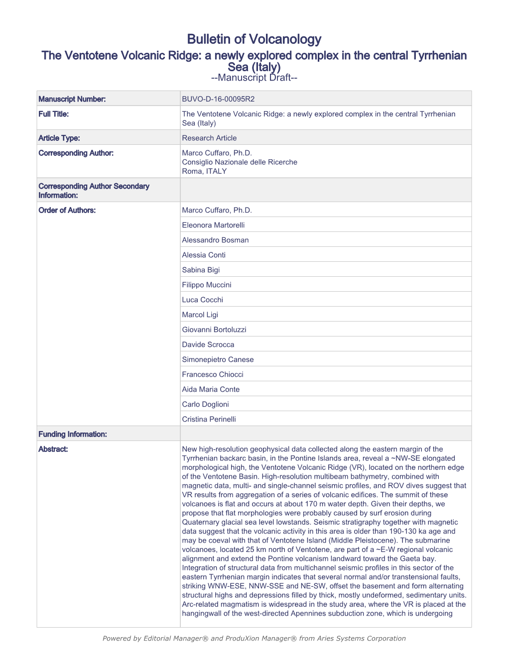 Bulletin of Volcanology