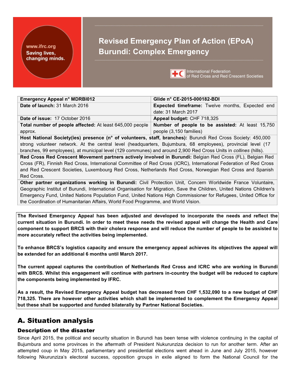 Burundi: Complex Emergency