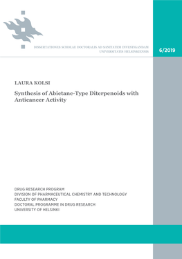 Synthesis of Abietane-Type Diterpenoids with Anticancer Activity Recent Publications in This Series