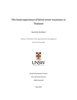 The Lived Experience of Blind Street Musicians in Thailand