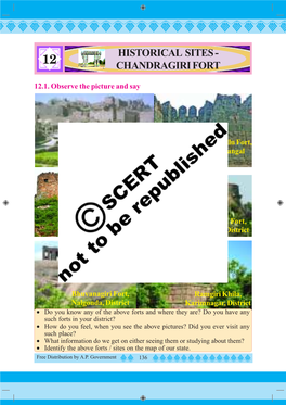 12.2. Chandragiri Fort There Are Many Forts Like Golkonda, Penugonda, Gadwal, Orugallu, Chandragiri Etc