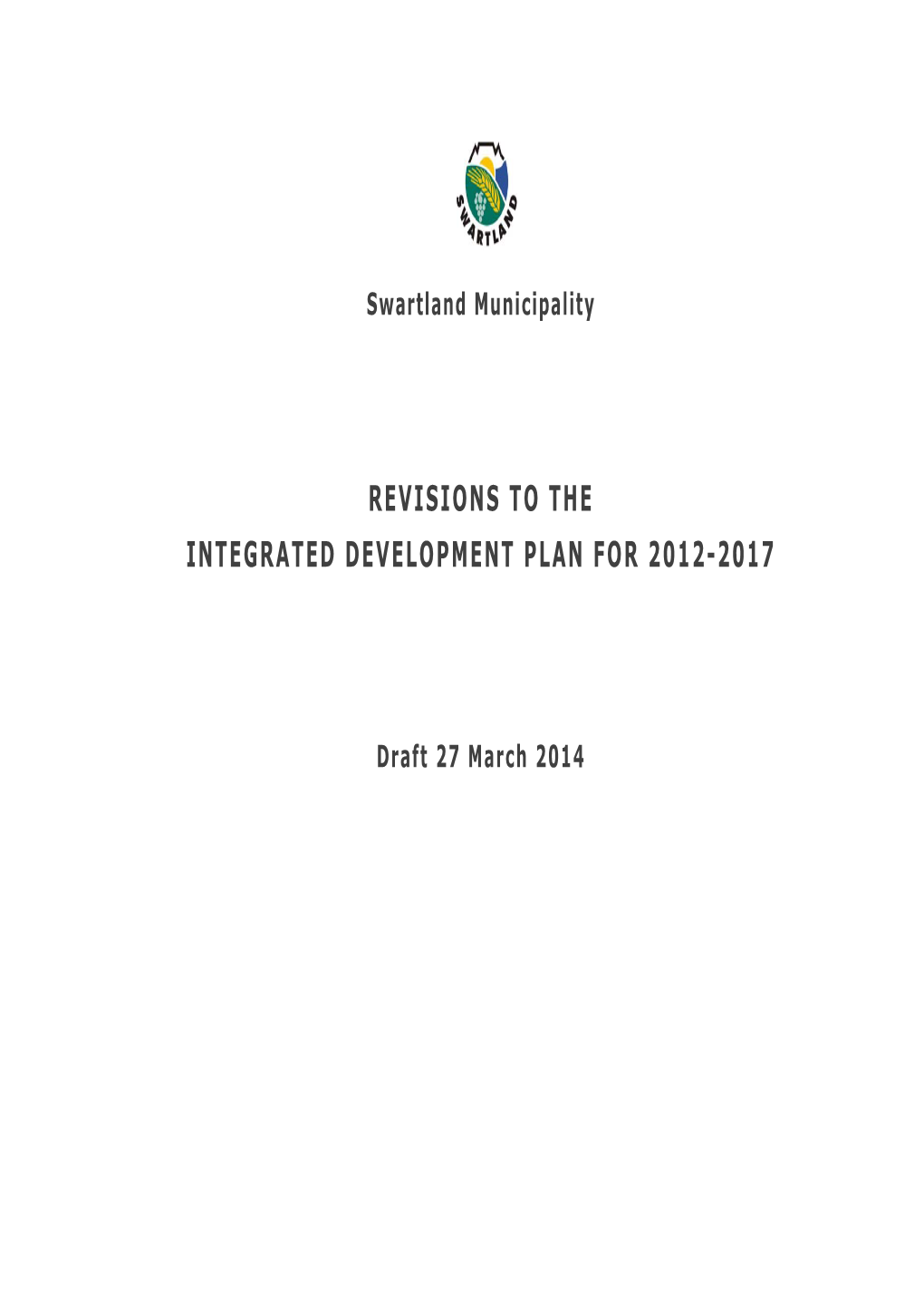 Revisions to the Integrated Development Plan for 2012-2017