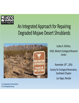 An Integrated Approach for Repairing Degraded Mojave Desert Shrublands