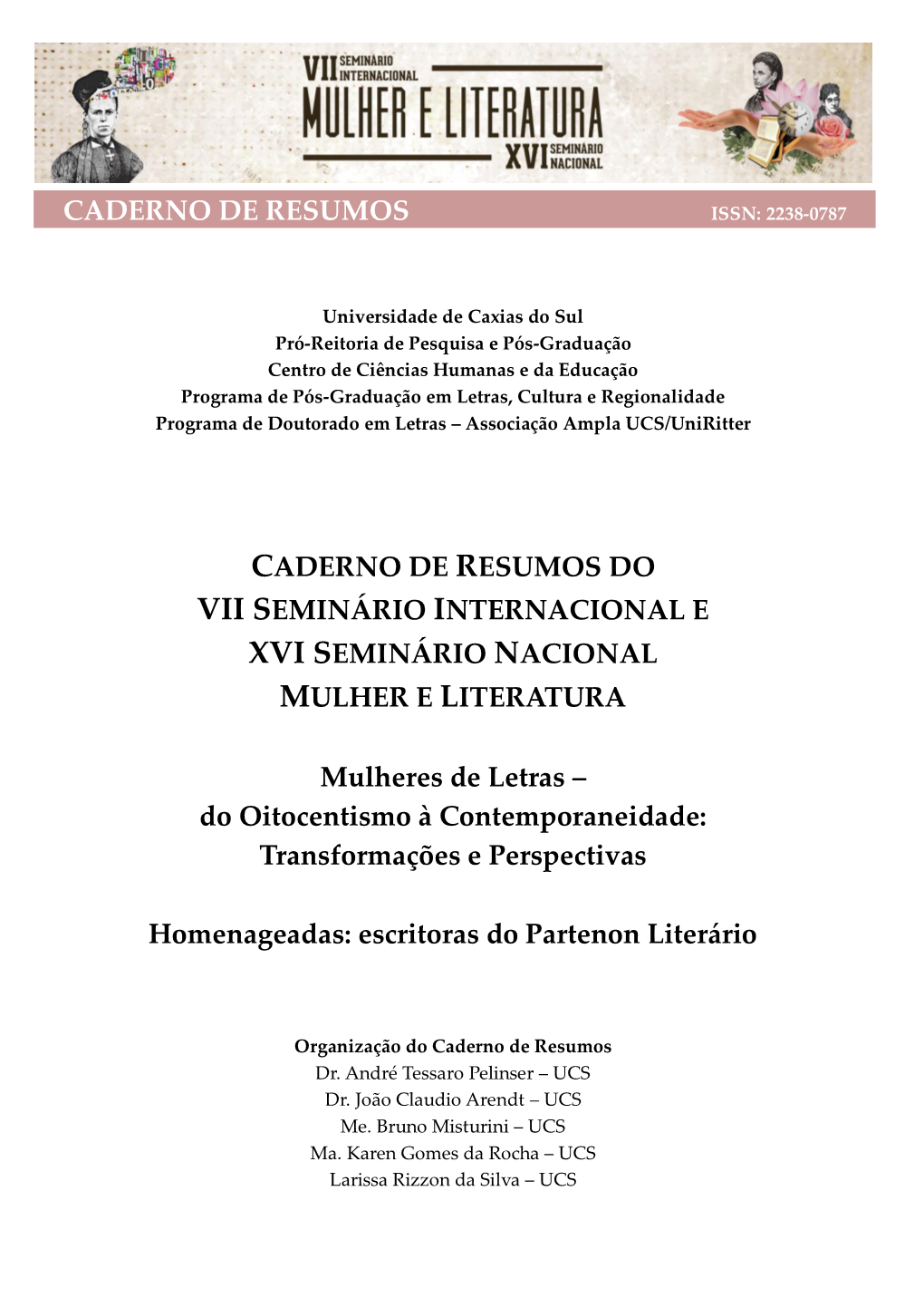 Caderno De Resumos Issn: 2238-0787