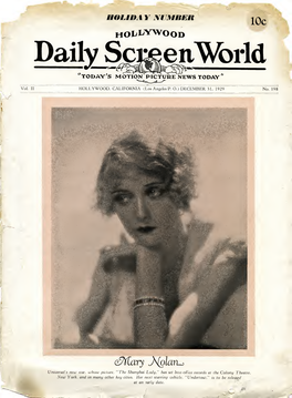 Hollywood Daily Screen World (December 31, 1929)