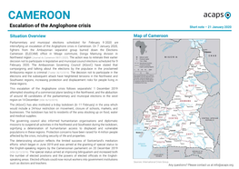 Cameroon Escalation of Anglophone Crisis