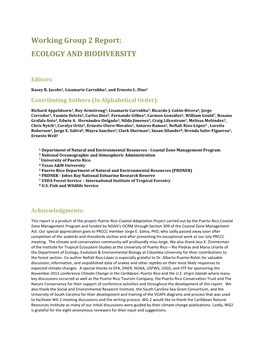 Ecology and Biodiversity