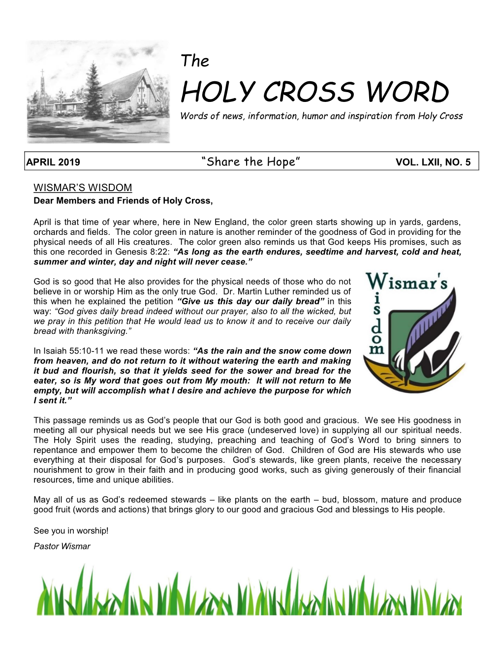 HOLY CROSS WORD Words of News, Information, Humor and Inspiration from Holy Cross
