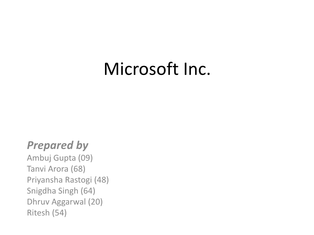 Microsoft Inc