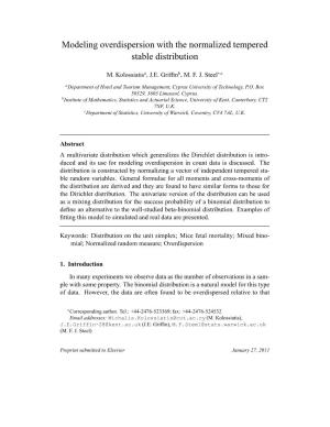 Modeling Overdispersion with the Normalized Tempered Stable Distribution