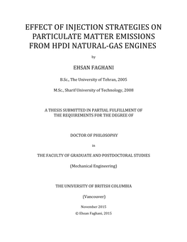 Effect of Injection Strategies on Particulate Matter Emissions From