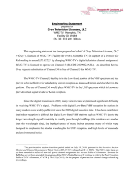 Engineering Statement Gray Television Licensee, LLC WMC-TV