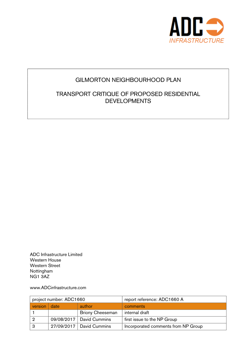 Gilmorton Neighbourhood Plan Transport Critique Of