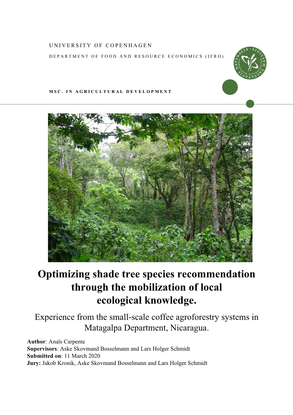 Optimizing Shade Tree Species Recommendation Through the Mobilization of Local Ecological Knowledge
