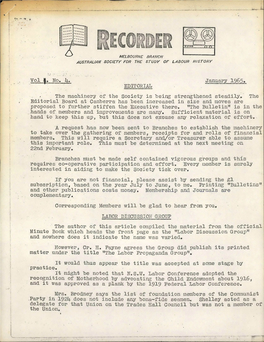 Recorder Vol. 1 No. 4 January 1965
