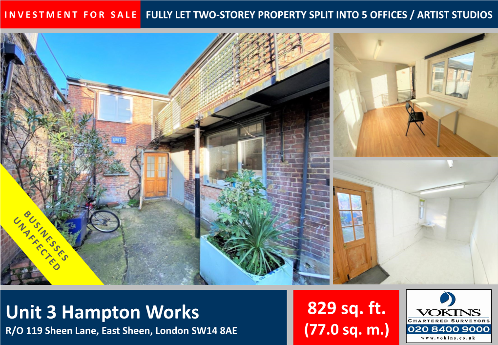 Unit 3 Hampton Works 829 Sq