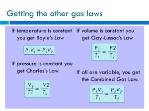 Getting the Other Gas Laws