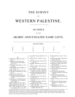 Arabic and English Name Lists Index