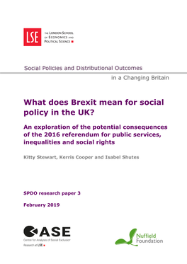 What Does Brexit Mean for Social Policy in the UK?
