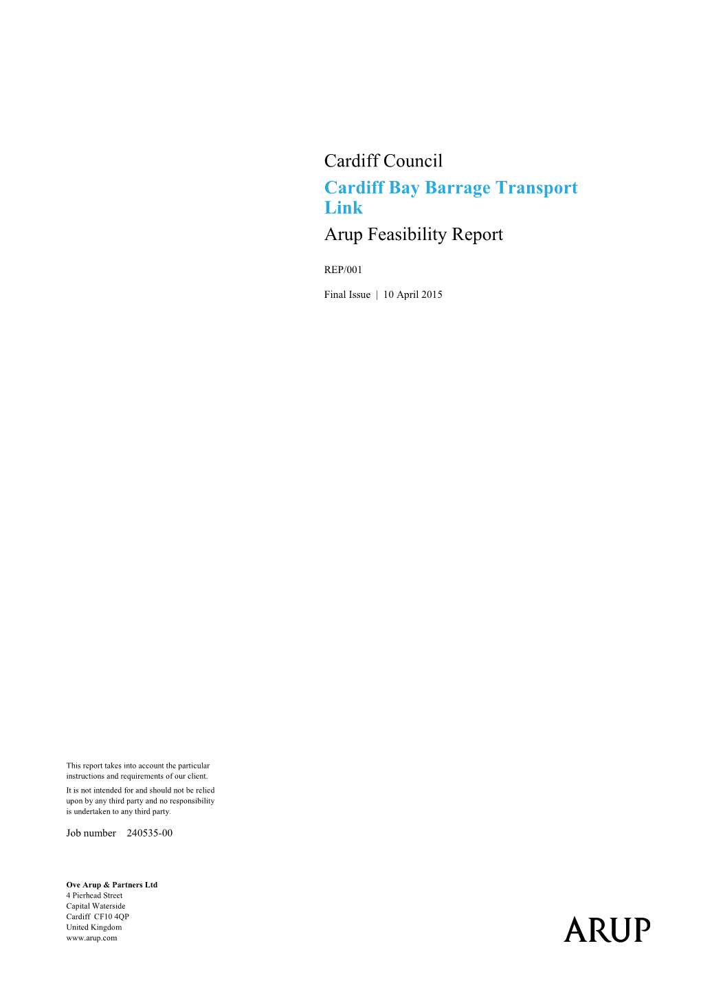 Cardiff Barrage Transport Link Report Issue 13 04 15.Docx