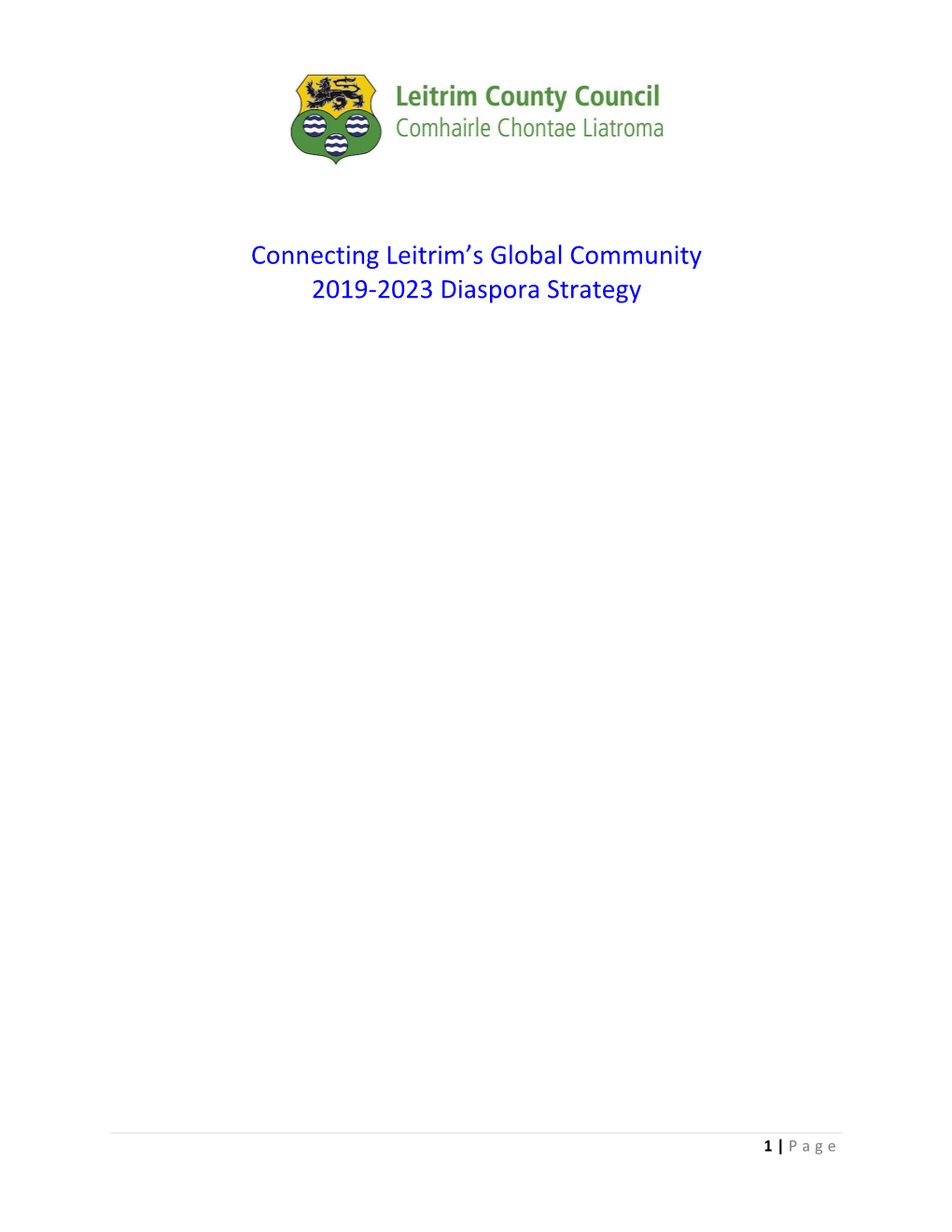 Connecting Leitrim's Global Community 2019-2023 Diaspora Strategy
