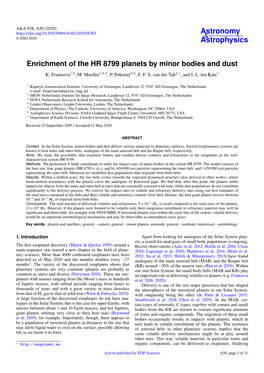 Enrichment of the HR 8799 Planets by Minor Bodies and Dust K