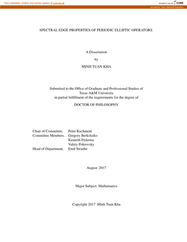 Spectral Edge Properties of Periodic Elliptic Operators