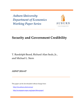 Security and Government Credibility