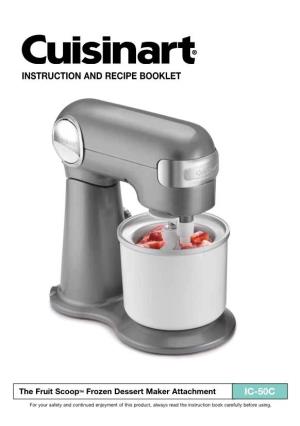 Instruction and Recipe Booklet Ic-50C