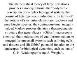 Large Deviations Theory and Emergent Landscapes in Biological Dynamics