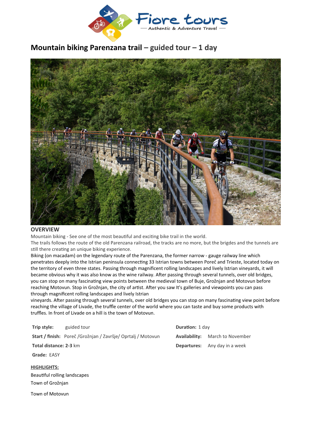 Mountain Biking Parenzana Trail – Guided Tour – 1 Day