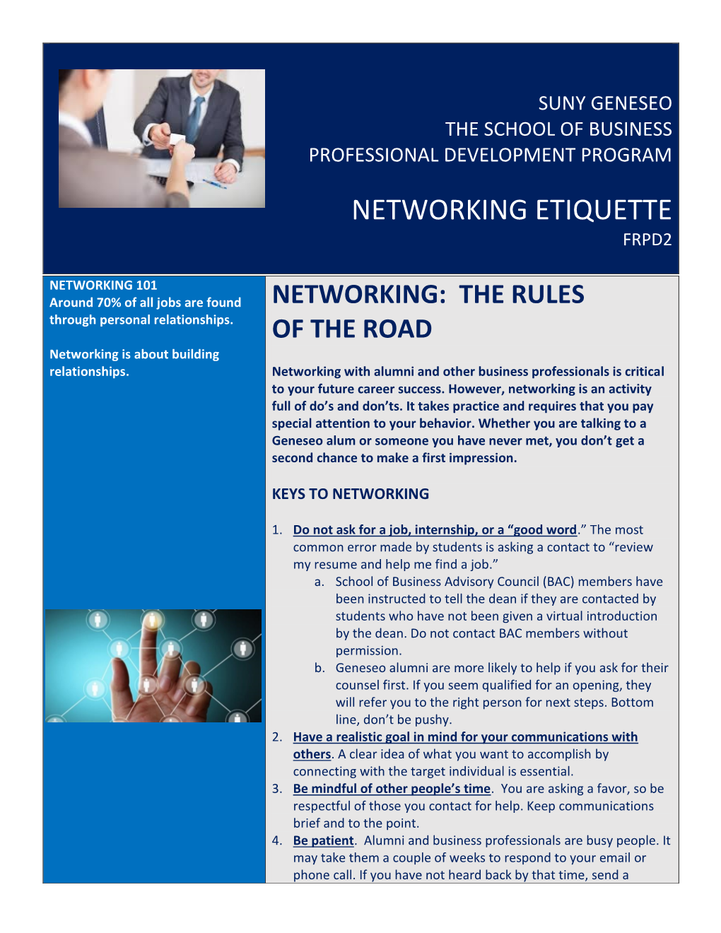 Networking Etiquette Frpd2