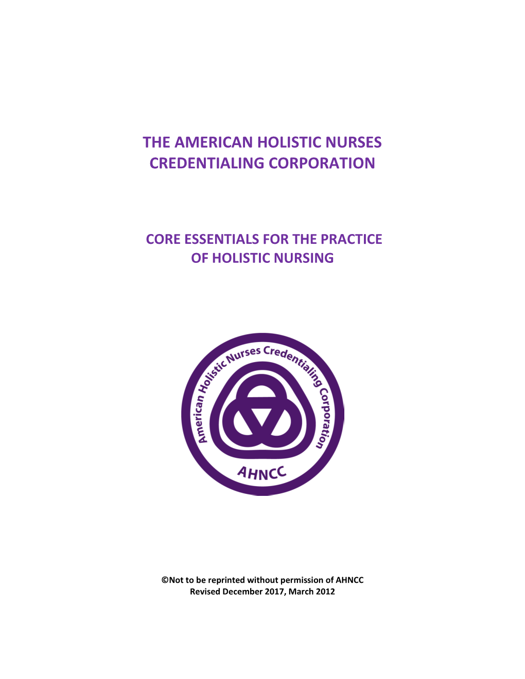 Core Essentials for Basic Holistic Nursing