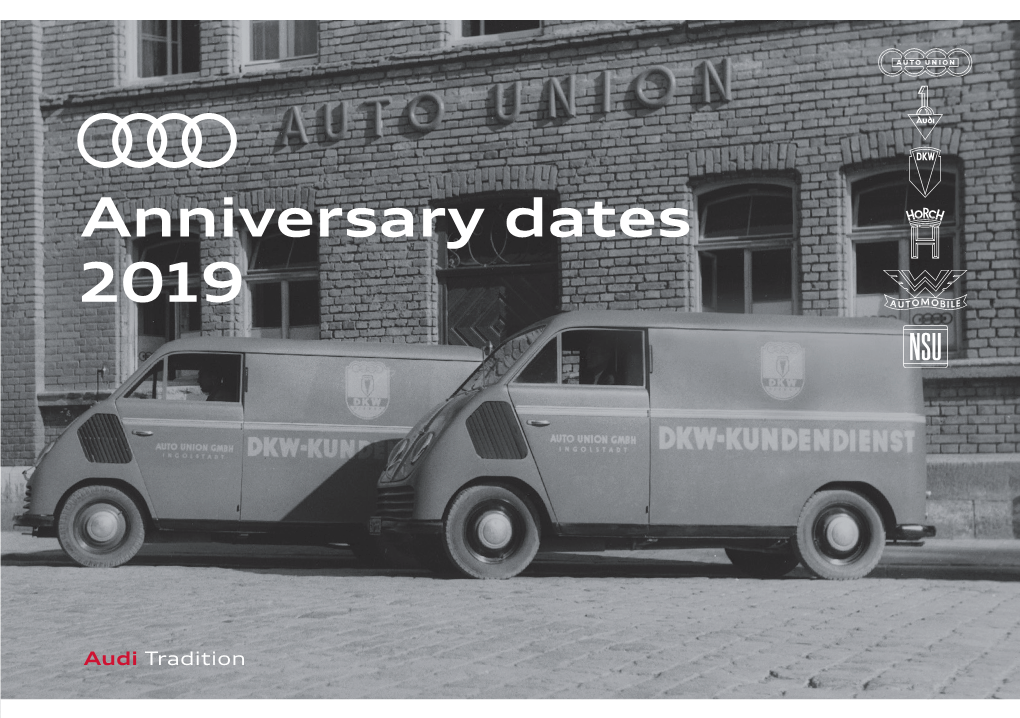 Anniversary Dates 2019