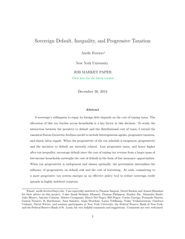 Sovereign Default, Inequality, and Progressive Taxation