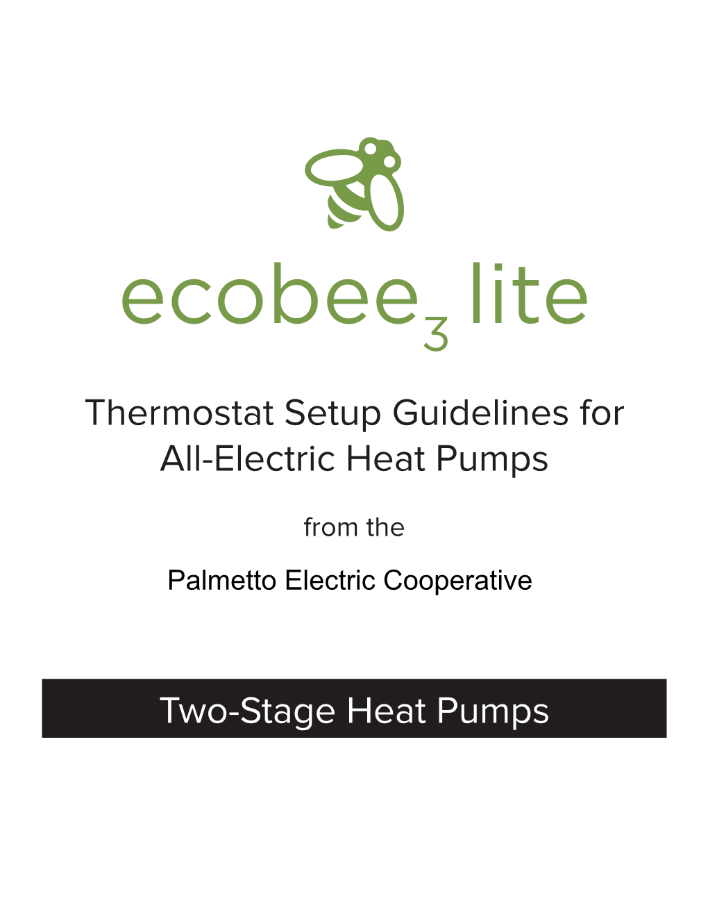 Thermostat Setup Guidelines for All-Electric Heat Pumps Two-Stage