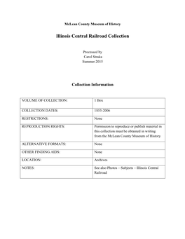 Illinois Central Railroad Collection
