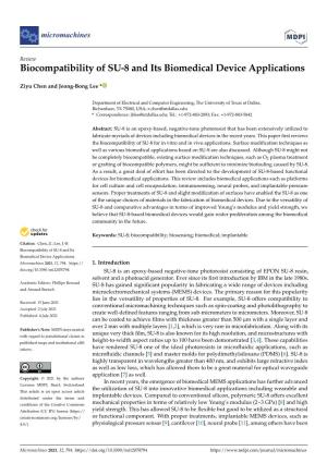 Biocompatibility of SU-8 and Its Biomedical Device Applications